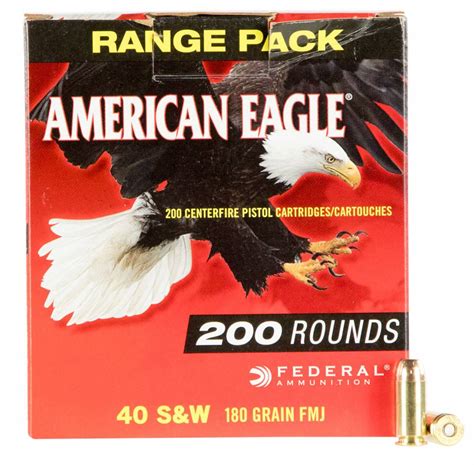 Federal Ae40r1200 American Eagle 40 Sandw 180 Gr Full Metal Jacket Fmj 200 Bx 5 Cs Range Usa
