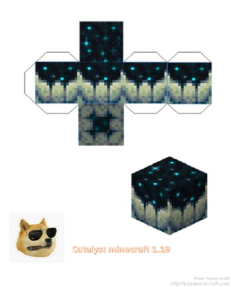 Pixel Papercraft Sculk Catalyst Minecraft 119