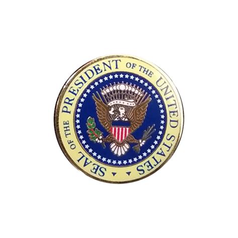 Antique White Rim Presidential Seal Lapel Pin The George Bush Museum