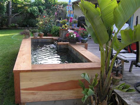 Small Fish Pond Ideas With Wooden Fish Pond Exteriors Photo Small Fish