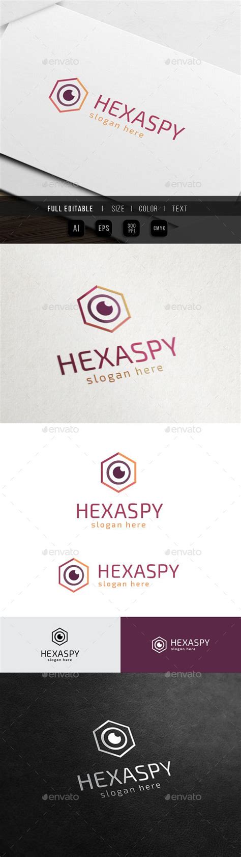 Hexa Camera Drone Eye Logo Template 100 Editable 100 Re Sizable 100