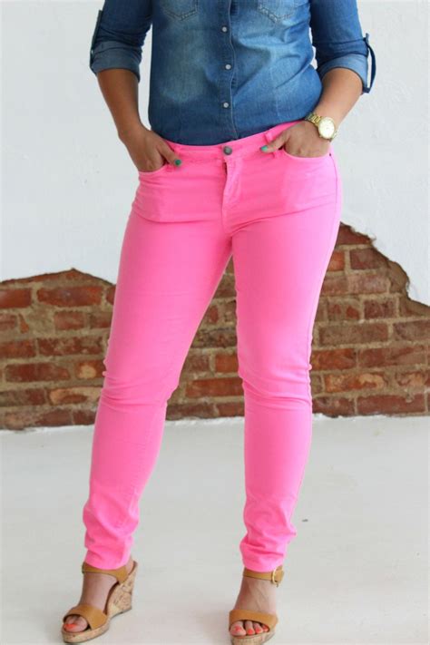 The Bright Side Skinny Jean Neon Pink Colored Skinny Jeans Skinny Jeans Neon Pink