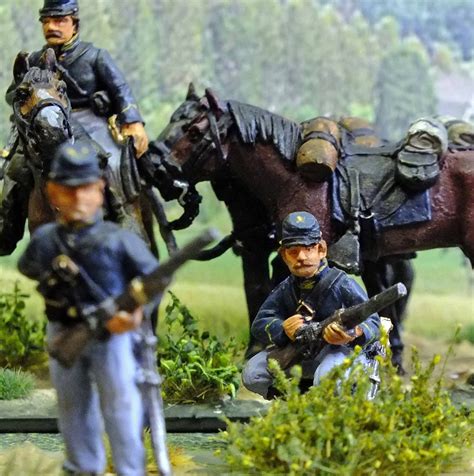 Dismounted Federal Cavalry Engage The Rebels 28mm Metal Figures By