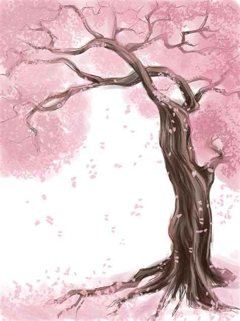 Tree Paintings Sakura Tree By Scarlettestar Digital Art Drawings