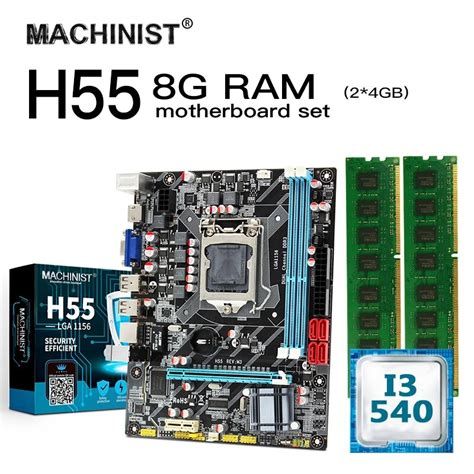 H55 Lga 1156 Juego De Placa Base Con Intel Core I3 540 306 Ghz Cpu 8gb