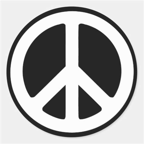 Simple Peace Sign Classic Round Sticker Zazzle