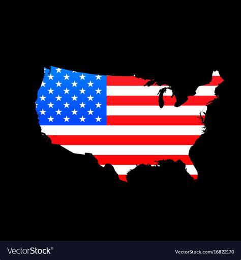 Map Usa With American Flag Texture Royalty Free Vector Image