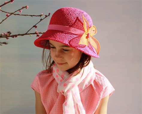 Toddler Pink Sun Hat Girls Tea Party Hat Little Girls Fancy