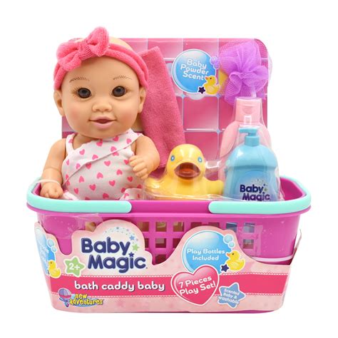 Baby Magic Bath Caddy 7 Piece Play Set W Toy Baby Doll Scented