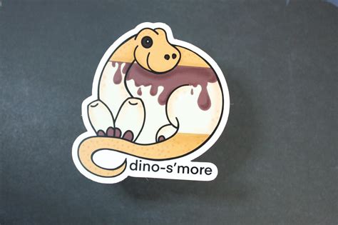 Dino Smore Sticker Dinosaur Sticker Permanent Dinosaur Etsy