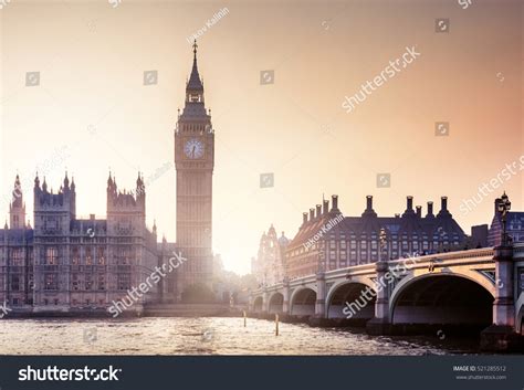 Big Ben Westminster Sunset London Uk Stock Photo 521285512