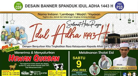 Free Desain Banner Spanduk Idul Adha H CDR PSD TUTORiduan