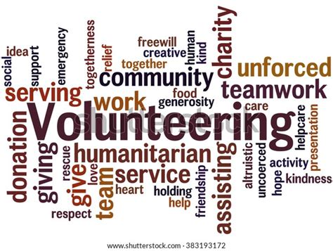 Volunteering Word Cloud Concept On White Stock Illustration 383193172