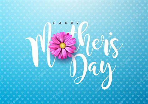 Premium Vector Happy Mothers Day Greeting Card Illustration