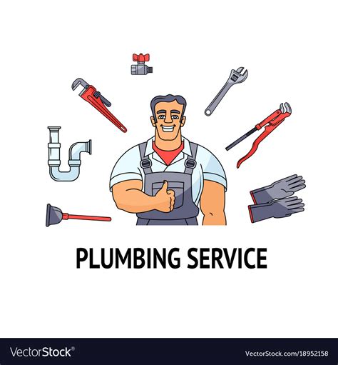 Plumbing Service Banner Poster Design Royalty Free Vector