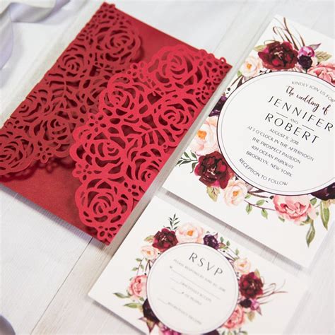 Red Rose Wedding Invitations