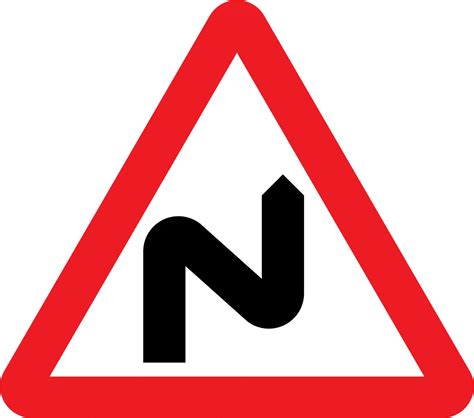 Double Bend First To Right Road Sign Road Traffic Warning We Do