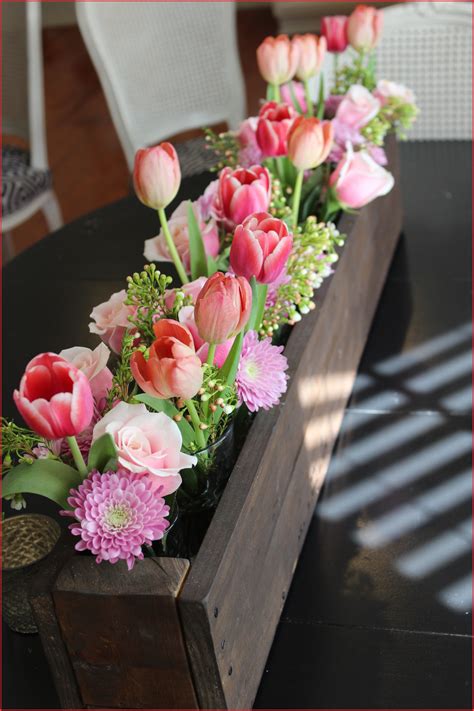 Spring Flower Arrangement From Wooden Box Flower Arrangements Source