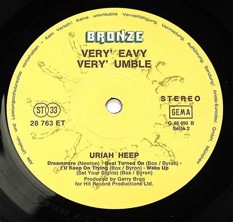 Uriah Heep Very Eavy Very Umble Prog Rock Hard Rock Vinyl Album