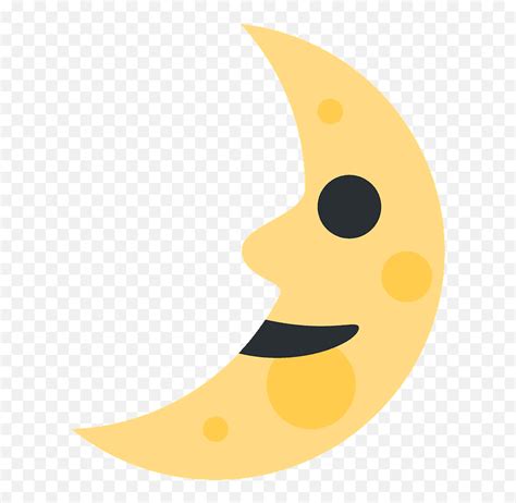 First Quarter Moon Face Emoji Clipart Mesíc Emojipurple Moon Emoji