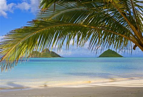 The Mokulua Islands Off Lanikai Beach Oahu Stock Photo Image Of Sand