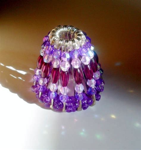 Items Similar To Night Light Lampshade Beaded Lampshade Purple Beads