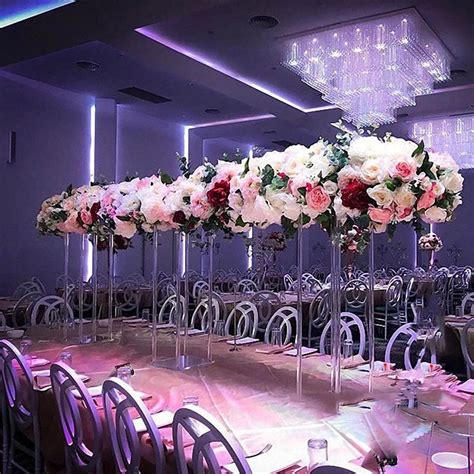 Wedding Acrylic Crystal Table Centerpiece Square Flower Stand Wedding