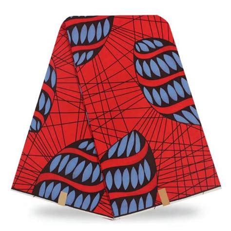 Latest Red African Wax Fabricspremier Hot Ankara Fabric Deluxe Java Wax Fabrics 6yards Ybgsw