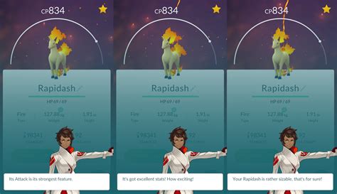 I would say in one go, meaning all at once. Pokémon Go Appraisal Meaning - PokéGo