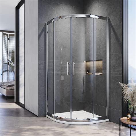 buy elegant 800 x 800 mm quadrant shower cubicle enclosure sliding door 6mm easy clean glass