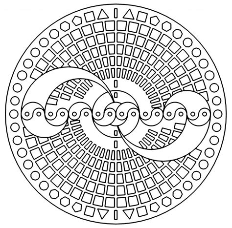 Simple Geometric Circle Coloring Pages