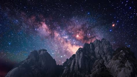 Milky Way Over The Huangshan Mountains In China Huangshan Mountains