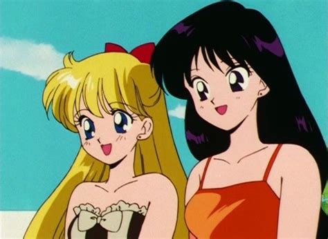 Sailor Moon Rei And Minako In Swimsuit Sailor Moon S Sailor Sailor Moon Aesthetic