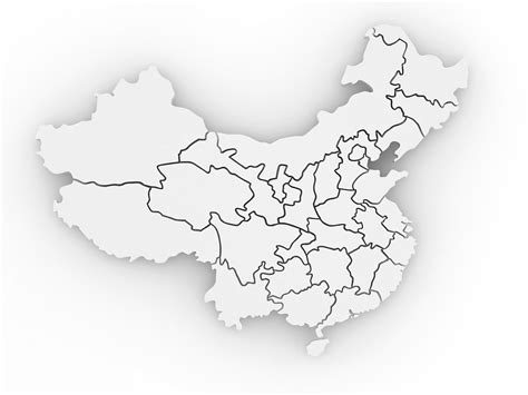China Blank Outline Map