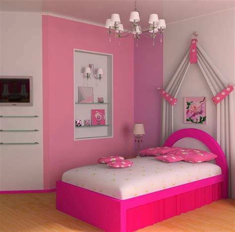 Bedroom Elegantly Alluring Pink Teenage Girl Bedroom Design With