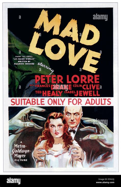 Mad Love From Left Frances Drake Peter Lorre 1935 Stock Photo Alamy