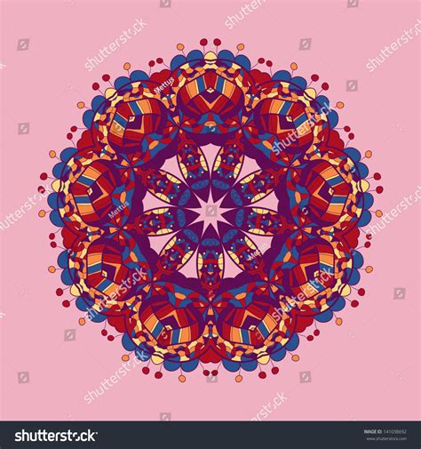 Oriental Mandala Motif Round Lase Pattern Stock Vector Royalty Free