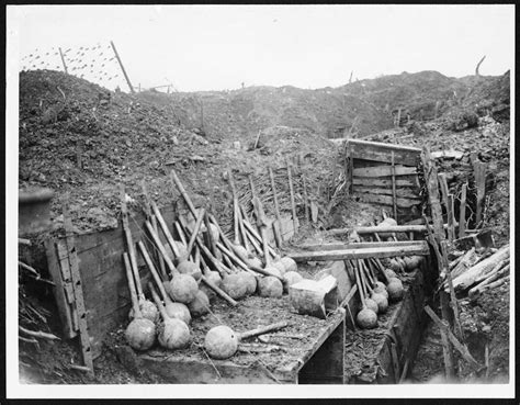 138 X34064 Store Of Our Big Mortars In A Captured Trench British