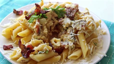How To Make A Easy Bacon Penne Carbonara My Heavenly Recipes Youtube