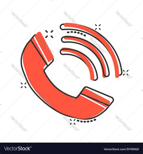 Phone Icon In Comic Style Telephone Call Cartoon Vector Image