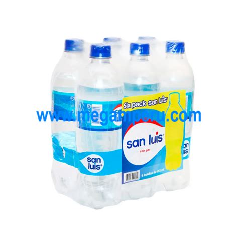 Agua San Luis Con Gas 625 Ml X 6 Botella Megam Peru Distribuidor De