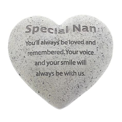 Graveside Memorial Heart Plaque Stone Effect Special Nan Choice