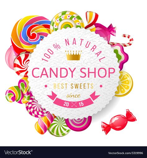 Candy Shop Label With Type Design Royalty Free Vector Image