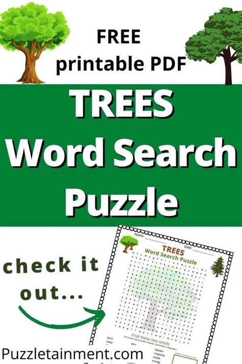 Trees Word Search Puzzle Great Nature Word Search For Kids
