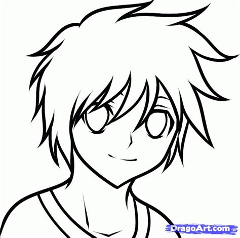 Easy Draw Anime How To Draw An Anime Boy For Kids Step 6 Anime Boy