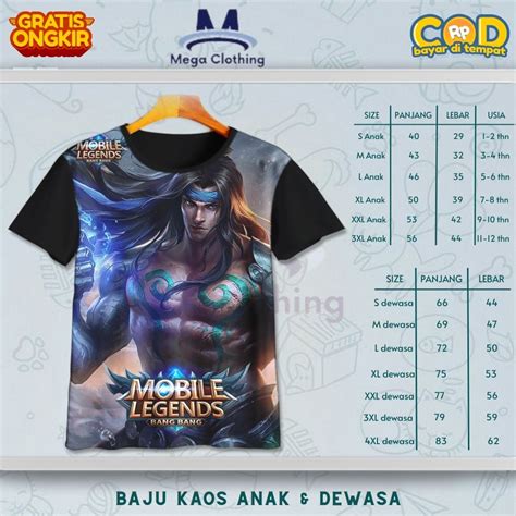 Jual Kaos Ml Mobile Legend Fighter Badang Anak And Dewasa Baju Couple