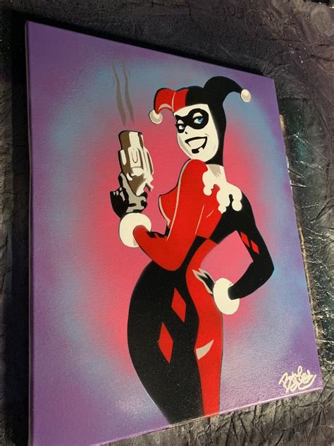Harley Quinn Spray Painting Made With 100 Spray Paint On Etsy