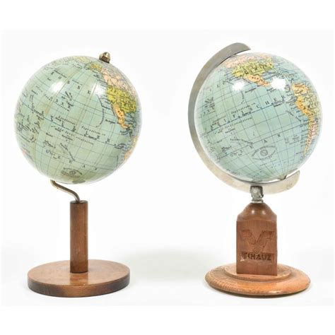 At Auction Atlases And Maps Globe Two Small Mid 20th Century Globes