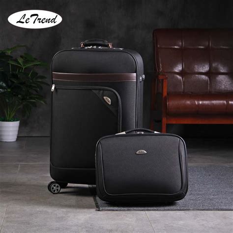 Letrend Men Business Spinner Rolling Luggage Set Women Password