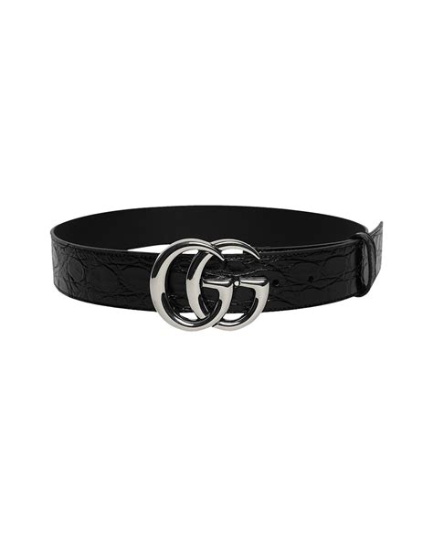Gucci Double G Buckle Wide Leather Belt Black Lyst